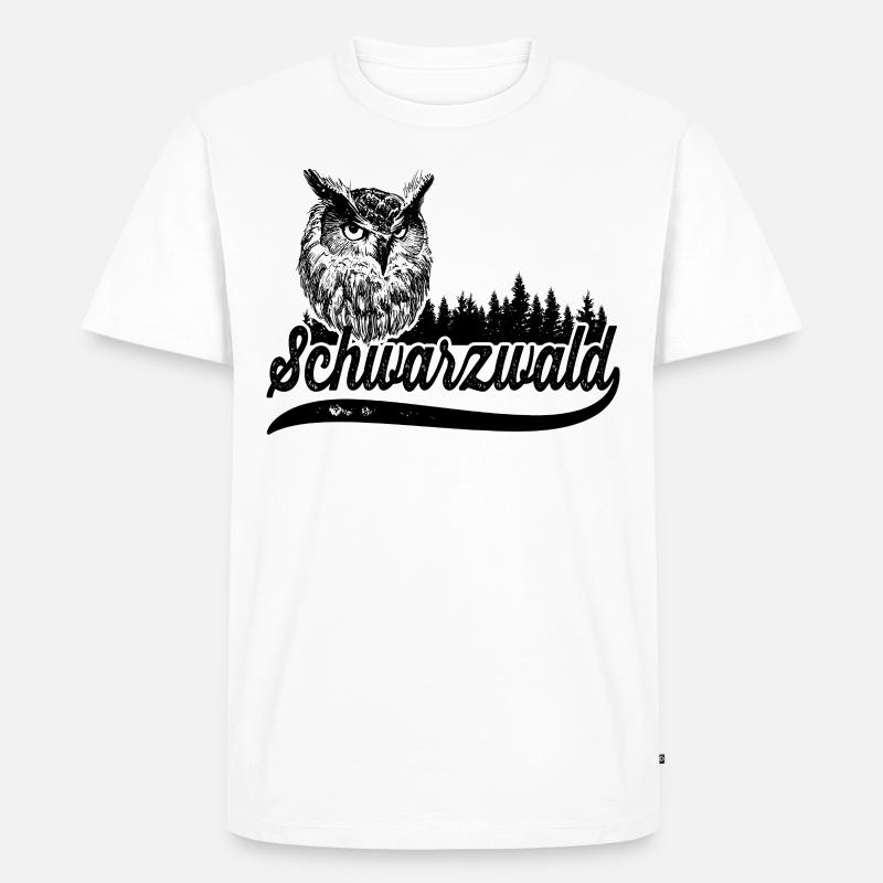 Schwarzwald Eule - Männer Premium Bio T-Shirt - Weiß