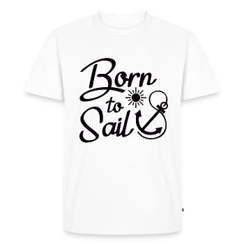 Born to sail - Men's Premium Organic T-Shirt - white - Front - Nico (187cm)