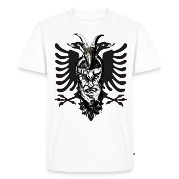 Skenderbeg Albanie Kosovo Idée cadeau - T-shirt Premium bio Homme - blanc - Devant - Nico (187cm)