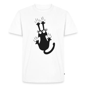 Éventail chat chaton chat noir - T-shirt Premium bio Homme - blanc - Devant - Nico (187cm)