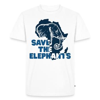 Save the Elephants Save the Elephants Africa Map - Men's Premium Organic T-Shirt - white - Front - Nico (187cm)