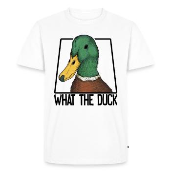 What the Duck Funny Duck WTF Pun Ducks Joke - T-shirt Premium bio Homme - blanc - Devant - Nico (187cm)
