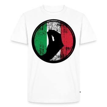 Italie Italiens geste de la main drapeau italien - T-shirt Premium bio Homme - blanc - Devant - Nico (187cm)