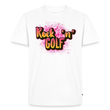 Rock n Golf - Men's Premium Organic T-Shirt - white - Front - Nico (187cm)