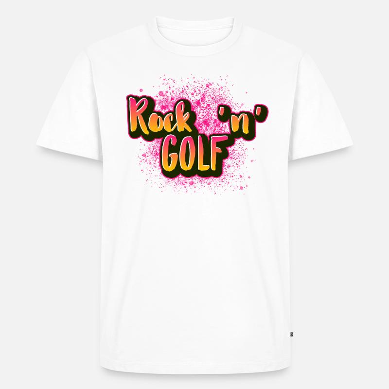 Rock n Golf - Männer Premium Bio T-Shirt - Weiß