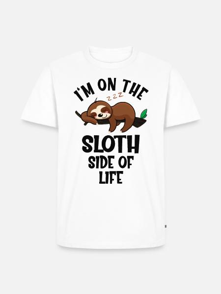 Funny sloth funny saying - Men's Premium Organic T-Shirt - white