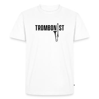 Trombone trombone instrument trombonist musician - Men's Premium Organic T-Shirt - white - Front - Nico (187cm)