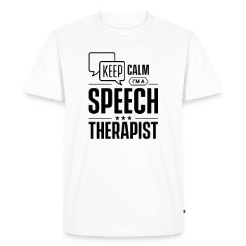 Orthophoniste thérapie orthophonie discours orthophoniste discours - T-shirt Premium bio Homme - blanc - Devant - Nico (187cm)