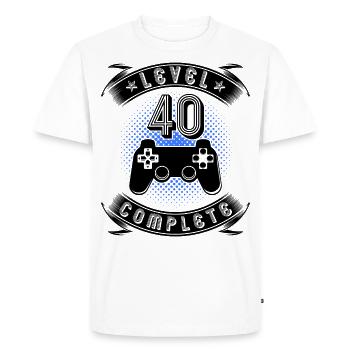 Level 40 Complete 40th Birthday Gamer Gift - Men's Premium Organic T-Shirt - white - Front - Nico (187cm)