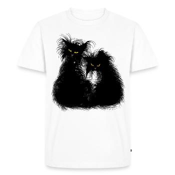 Chats chat chaton tomcat noir shaggy sauvage - T-shirt Premium bio Homme - blanc - Devant - Nico (187cm)