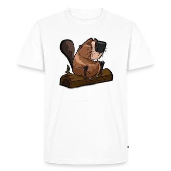 drôle de cadeau de castor pour les amis de castors - T-shirt Premium bio Homme - blanc - Devant - Nico (187cm)
