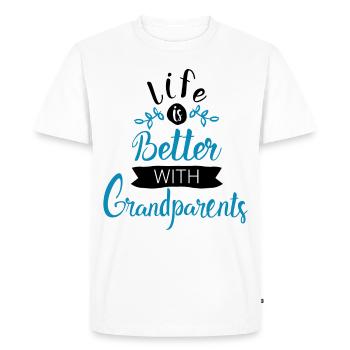 Cadeau grand-mère grand-père grands-parents - T-shirt Premium bio Homme - blanc - Devant - Nico (187cm)