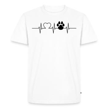 drôle chien rengaine cadeau chien à quatre pattes wuf - T-shirt Premium bio Homme - blanc - Devant - Nico (187cm)