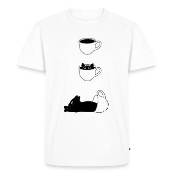 Bonjour chat Idée cadeau Chats - T-shirt Premium bio Homme - blanc - Devant - Nico (187cm)