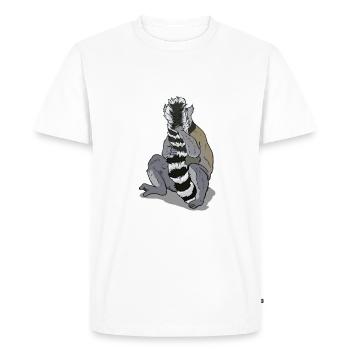 Lémurien nettoyant sa queue Cadeau pour les lémuriens - T-shirt Premium bio Homme - blanc - Devant - Nico (187cm)