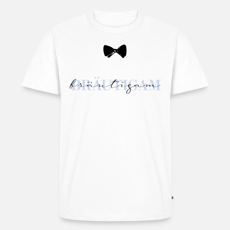 Bräutigam mit Fliege - Männer Premium Bio T-Shirt - Weiß