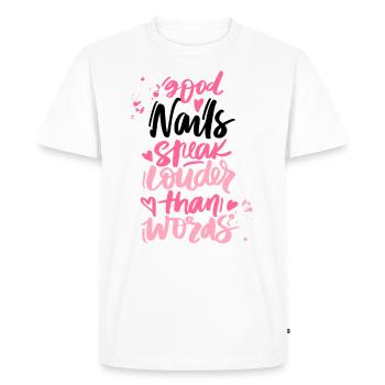 Nail polish nail design manicure nail salon nails - Men's Premium Organic T-Shirt - white - Front - Nico (187cm)
