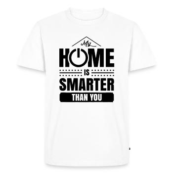 Ma maison est plus intelligente que votre maison intelligente - T-shirt Premium bio Homme - blanc - Devant - Nico (187cm)