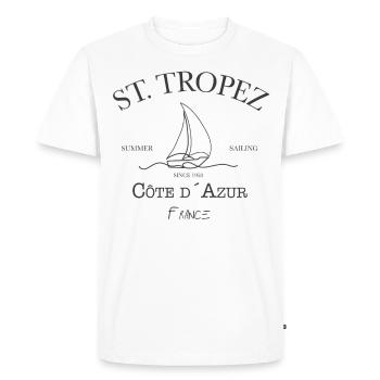 St Tropez Summer Sailing grey edition - Men's Premium Organic T-Shirt - white - Front - Nico (187cm)