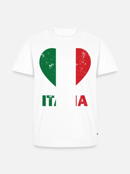 Italië Italia Italiaanse vlag - Mannen Premium Bio T-shirt - wit