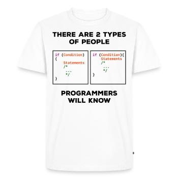 2 Types of People Programmer Programmer f - Men's Premium Organic T-Shirt - white - Front - Nico (187cm)