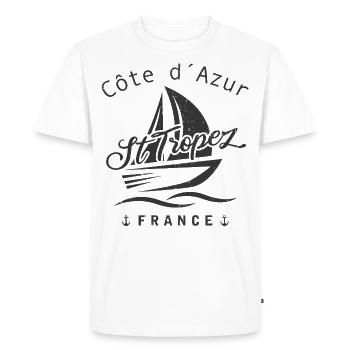 Saint Tropez Cote d Azur - T-shirt Premium bio Homme - blanc - Devant - Nico (187cm)