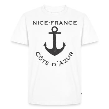 Nice France gray edition - Men's Premium Organic T-Shirt - white - Front - Nico (187cm)