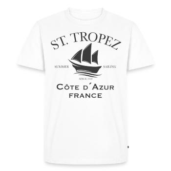 St Tropez France Summer Sailing grey edition - Men's Premium Organic T-Shirt - white - Front - Nico (187cm)