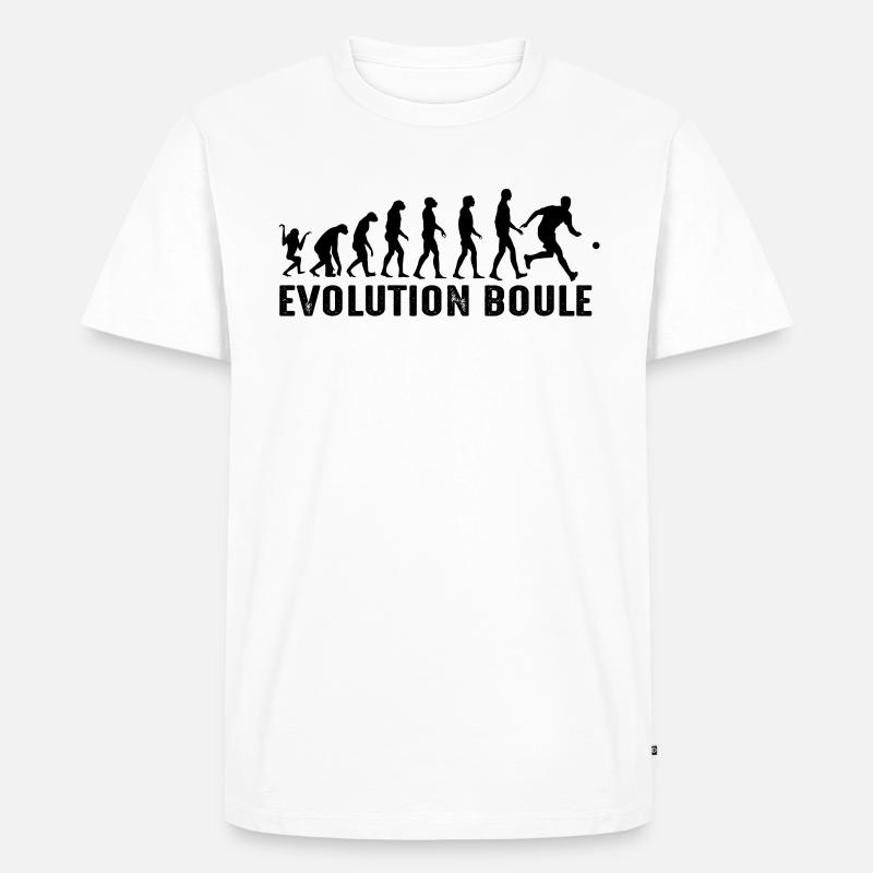 Boule Evolution Boulespieler Petanque Geschenk - Männer Premium Bio T-Shirt - Weiß