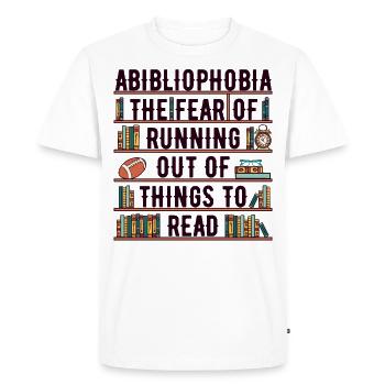 Abibliophobia when reading bookworms reading worm - Men's Premium Organic T-Shirt - white - Front - Nico (187cm)