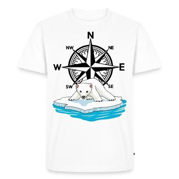 Polar Bear Windrose North Pole Arctic Compass Fantasy - Men's Premium Organic T-Shirt - white - Front - Nico (187cm)