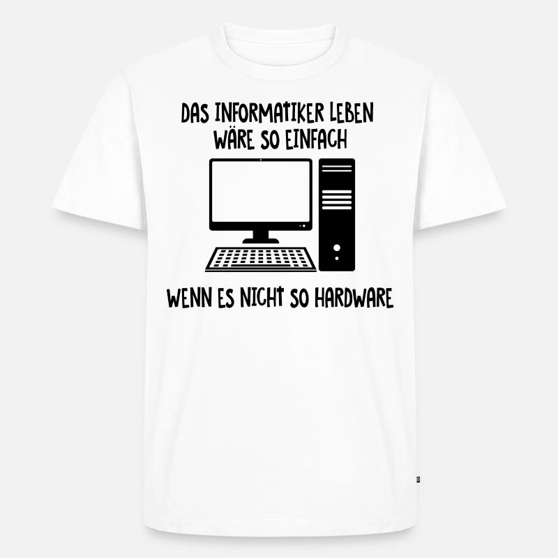 Informatiker Leben - Männer Premium Bio T-Shirt - Weiß