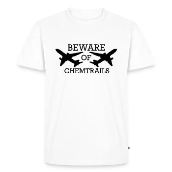 Cadeau de théorie du complot de Chemtrails d'aéronefs - T-shirt Premium bio Homme - blanc - Devant - Nico (187cm)