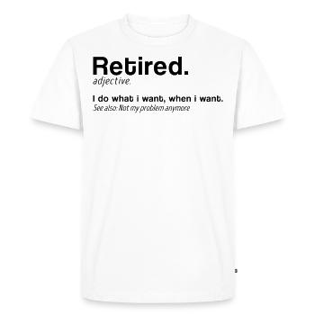 Définition de la retraite Définition de la retraite - T-shirt Premium bio Homme - blanc - Devant - Nico (187cm)