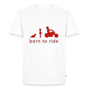 NÉ POUR ROULER - T-shirt Premium bio Homme - blanc - Devant - Nico (187cm)