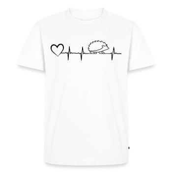 Hedgehog Hart beat design with heart hedgehog love - Men's Premium Organic T-Shirt - white - Front - Nico (187cm)