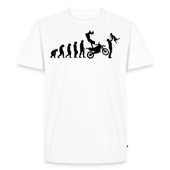 Biker Evolution Dad Motorcyclist Motorcycle Cross - Men's Premium Organic T-Shirt - white - Front - Nico (187cm)