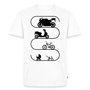 Motocycliste Evolution Moto Vélo Scooter - T-shirt Premium bio Homme - blanc - Devant - Nico (187cm)