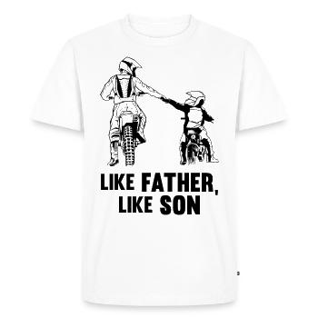 Wie der Vater Wie der Sohn Motocross-Biker Motorra - Männer Premium Bio T-Shirt - Weiß - Vorne - Nico (187cm)