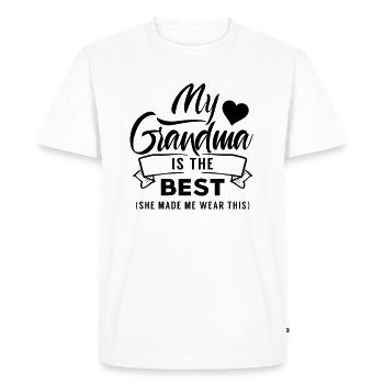 Ma grand-mère est la meilleure grand-mère, grand-mère, Omi - T-shirt Premium bio Homme - blanc - Devant - Nico (187cm)