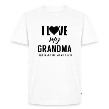 J'aime ma grand-mère grand-mère grand-mère grand-mère - T-shirt Premium bio Homme - blanc - Devant - Nico (187cm)