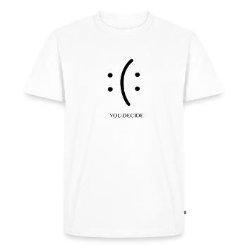 Motif drôle avec le dicton You Decide - T-shirt Premium bio Homme - blanc - Devant - Nico (187cm)