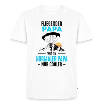 Paragliding Papa Fallschirmspringer Vater Gleitfli - Männer Premium Bio T-Shirt - Weiß - Vorne - Nico (187cm)