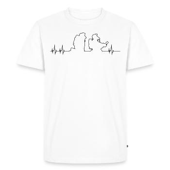 Pompier battement de coeur pompier pompier - T-shirt Premium bio Homme - blanc - Devant - Nico (187cm)