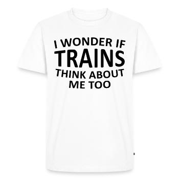 Train trains montre disant cadeau - T-shirt Premium bio Homme - blanc - Devant - Nico (187cm)