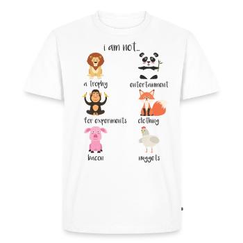 Animaux végétariens cadeau végétalien - T-shirt Premium bio Homme - blanc - Devant - Nico (187cm)