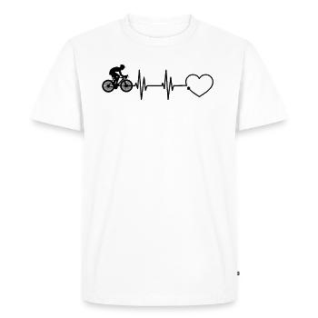 Vélo de course battement de coeur vélo course - T-shirt Premium bio Homme - blanc - Devant - Nico (187cm)