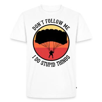Parachute de parachutisme - T-shirt Premium bio Homme - blanc - Devant - Nico (187cm)