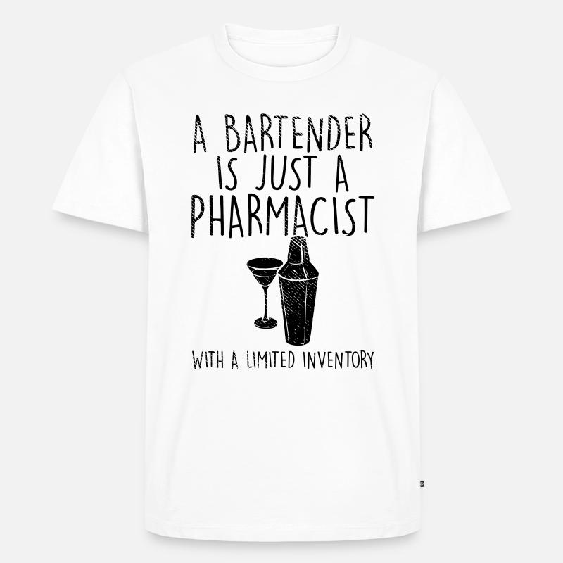 Barkeeper - Männer Premium Bio T-Shirt - Weiß