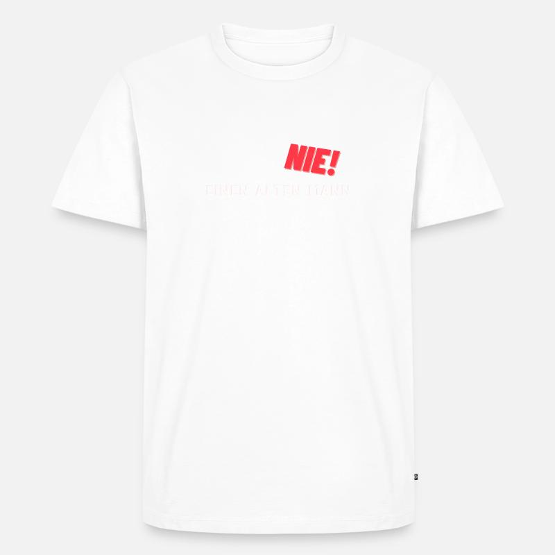 Unterschätze Nie Einen Alten Mann Mit Traktor - Männer Premium Bio T-Shirt - Weiß